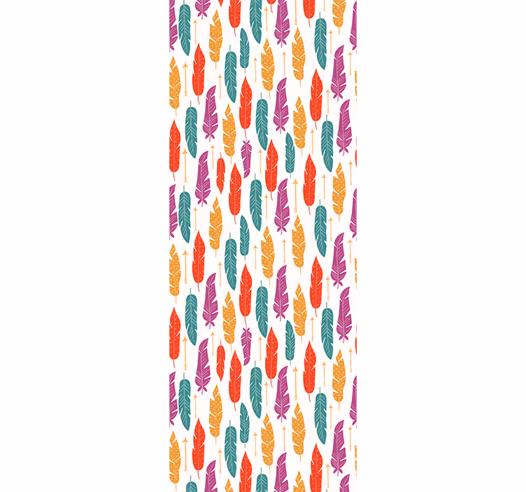 Feather Motif Design leaves wallpaper - TenStickers