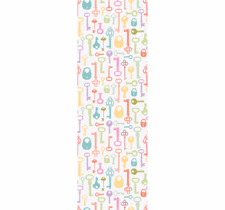 Key Pattern Motif wallpaper teenage bedroom - TenStickers