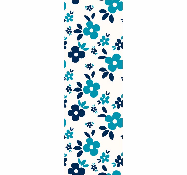 Simple blue flowers wallpaper - TenStickers