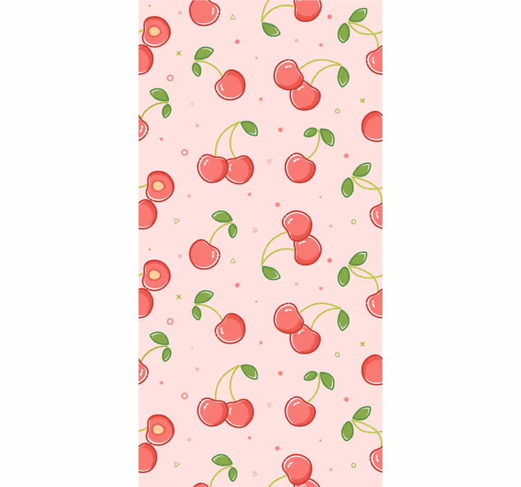 Cherry Pattern master bedroom wallpaper - TenStickers
