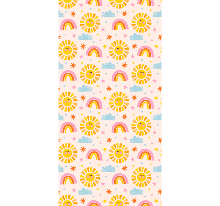 Sunshine Rainbows nursery room wallpaper - TenStickers