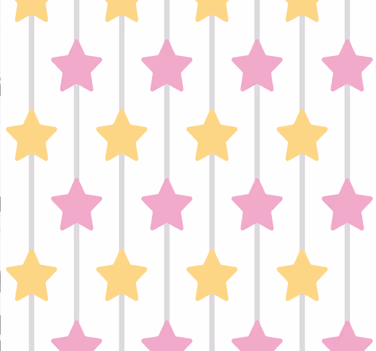 Pink Star Pattern Wallpaper - TenStickers