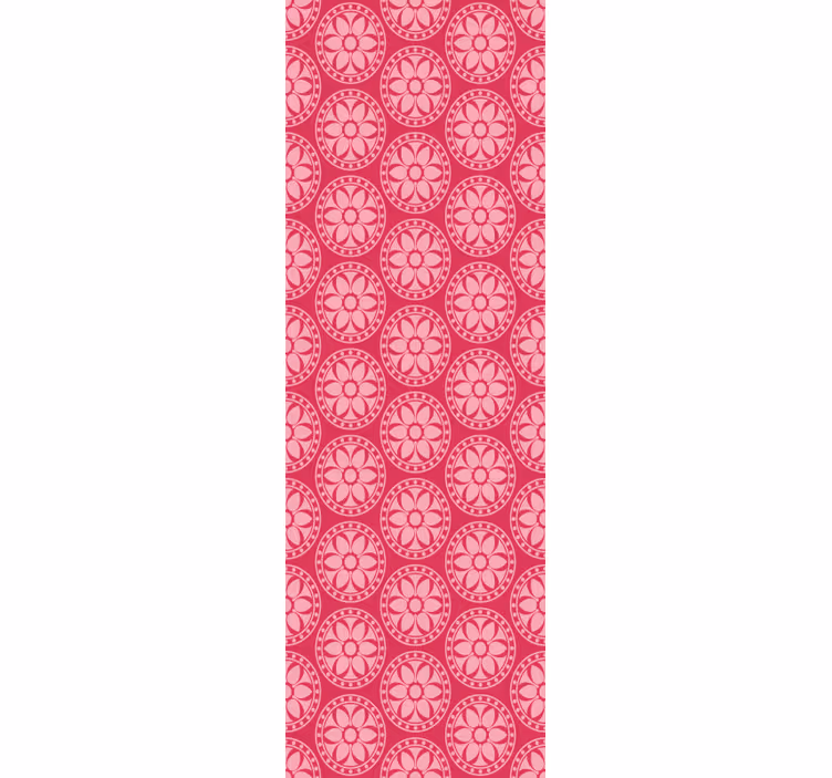 Geometric Floral Motif pink wallpaper - TenStickers