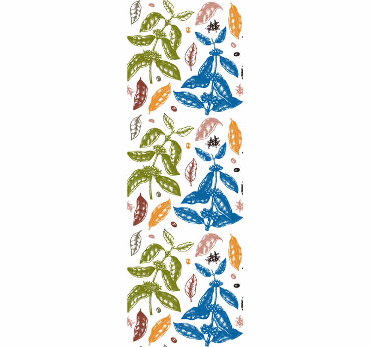 Botanical Print leaves wallpaper - TenStickers