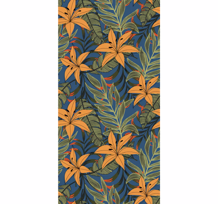 Tropical Floral Pattern flowers wallpaper - TenStickers