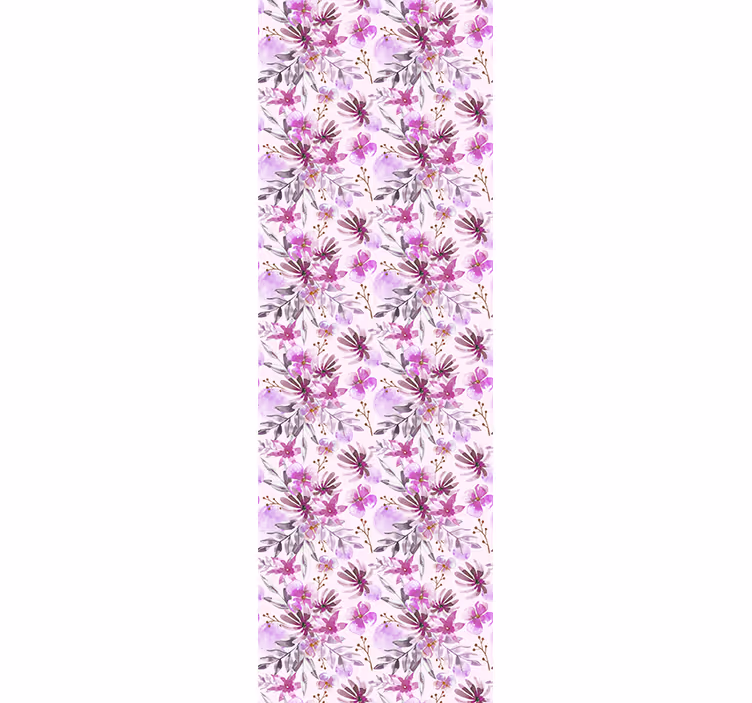 Watercolor  floral pattern wallpaper - TenStickers