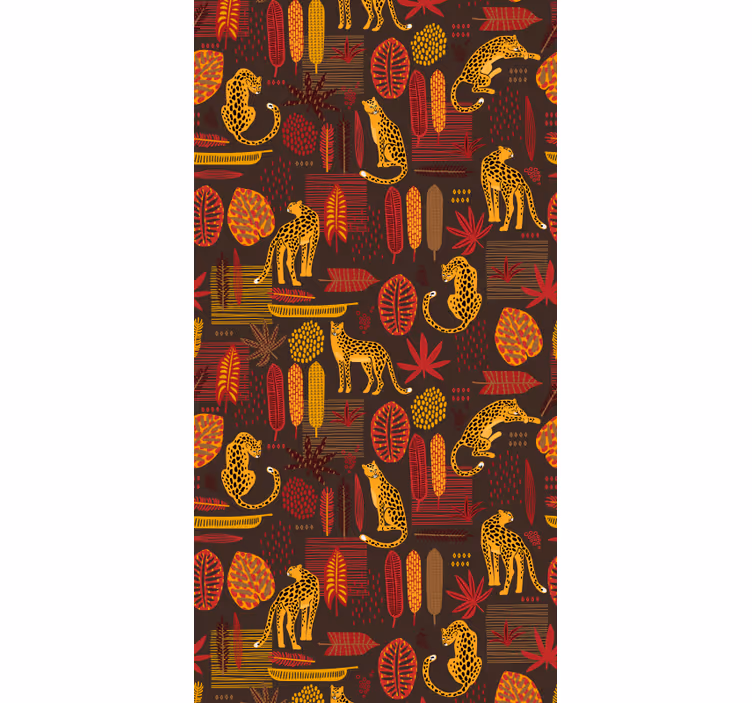 African Safari Motif animals wallpaper - TenStickers