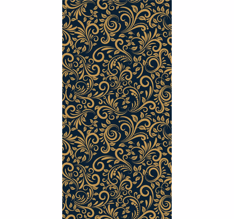 Versace gold black Flowery Wallpaper - TenStickers