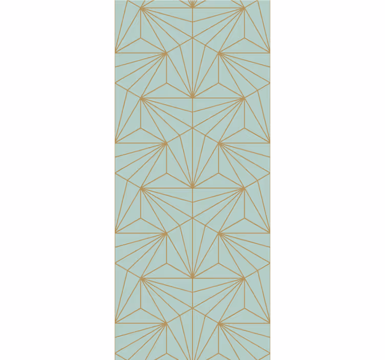 Scandinavian style green gold striped wallpaper - TenStickers