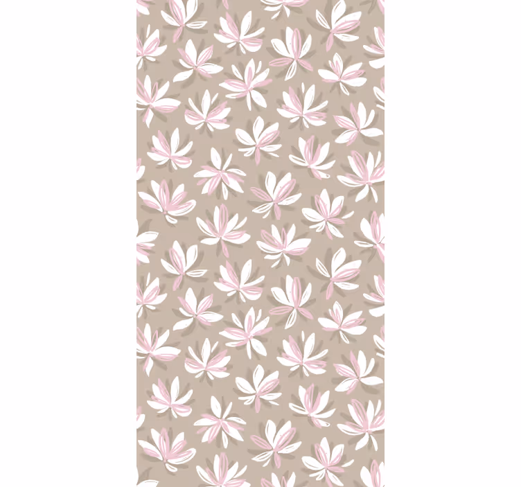Pink and brown flours flower wallpaper - TenStickers