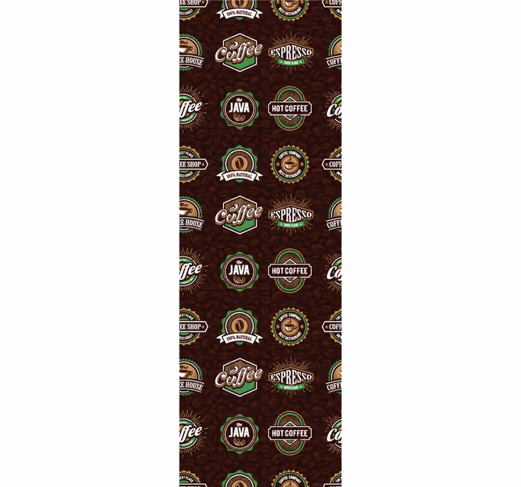 Coffee Emblem Pattern kitchen wallpaper - TenStickers