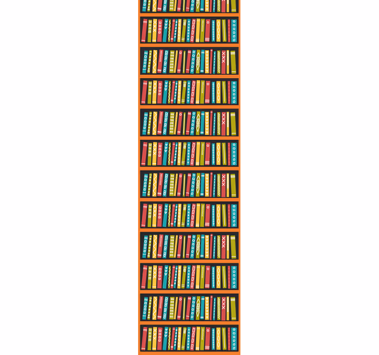 Library Bookshelf lettering wallpaper - TenStickers