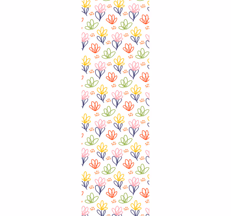 Floral Doodle Pattern flowers wallpaper - TenStickers