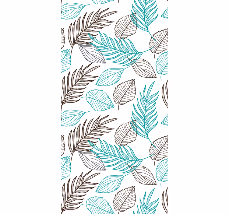 Illustrated Foliage Pattern leaves wallpaper - TenStickers