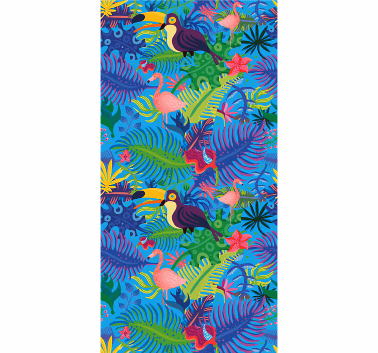 Tropical Rainforest jungle themed wallpaper - TenStickers