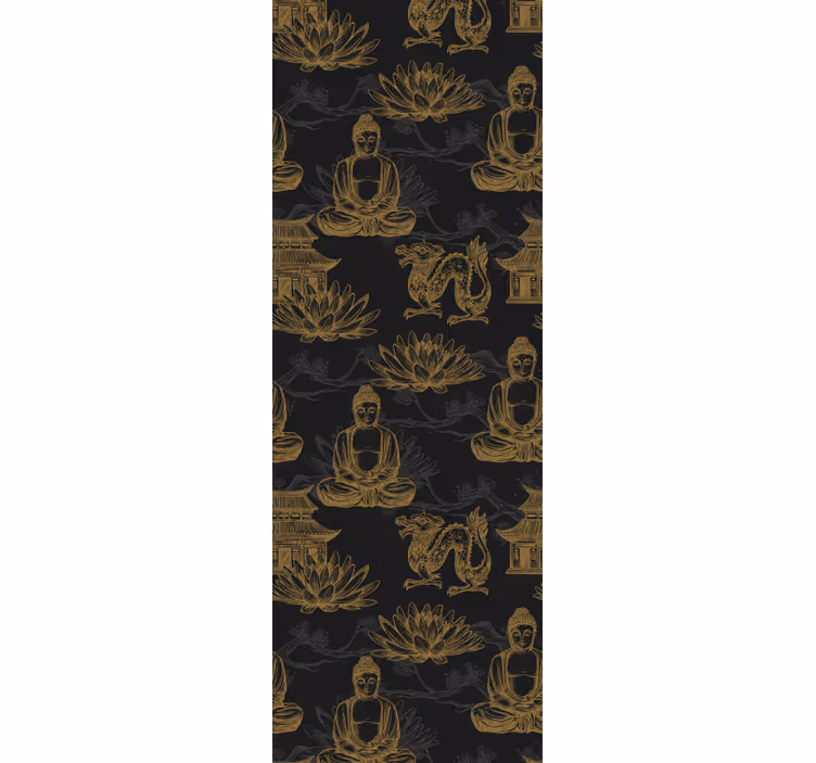 Buddha on Lotus flower wallpaper - TenStickers