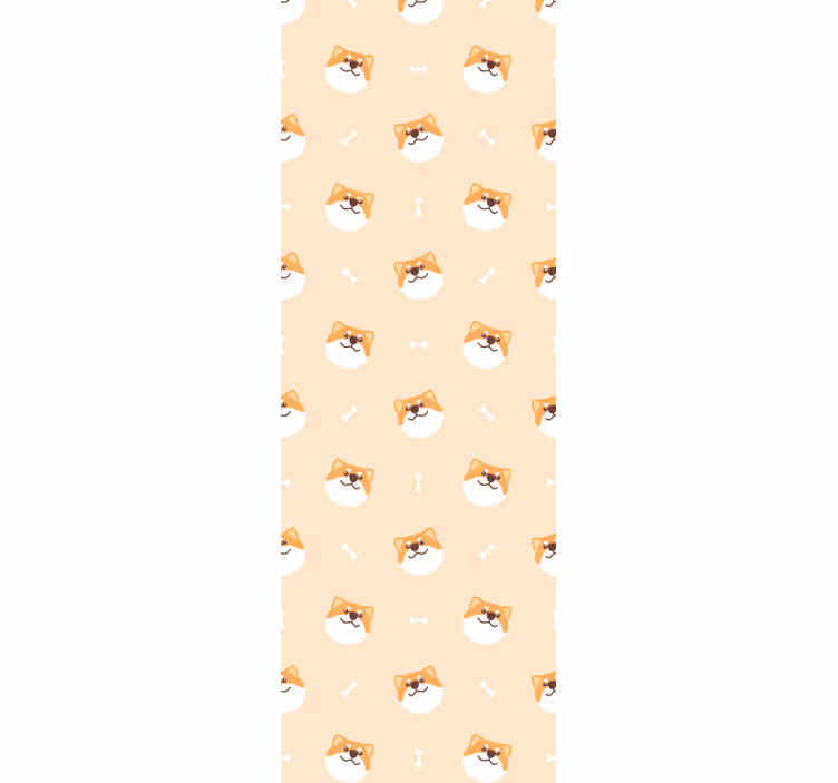 Cute dog face cartoon modern wallpaper - TenStickers