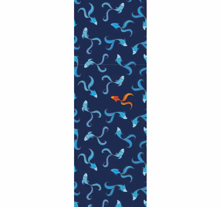Aquatic Fauna Patterns fishes wallpaper - TenStickers
