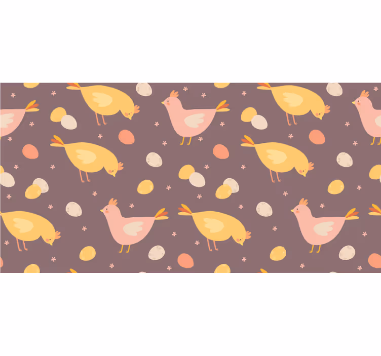 Playful Chickens Pattern animals wallpaper - TenStickers