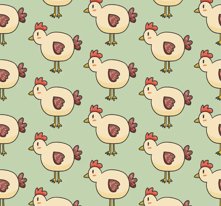 Chicken Pattern animals wallpaper - TenStickers