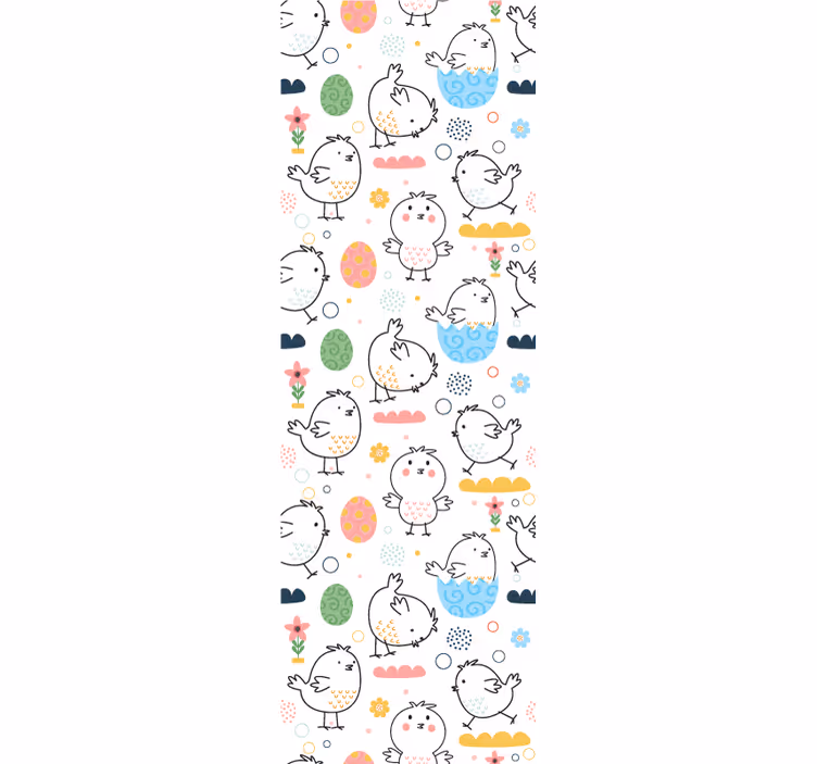 Chick Pattern Delight wallpaper childrens room - TenStickers