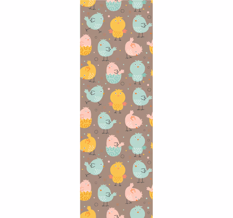 Chick Pattern Decor nursery room wallpaper - TenStickers