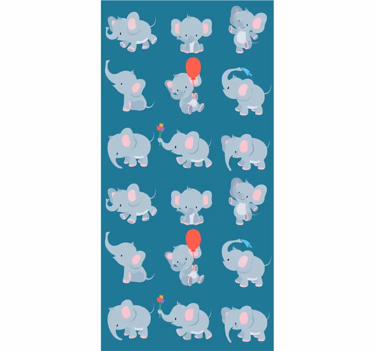 Playful Elephants nursery room wallpaper - TenStickers
