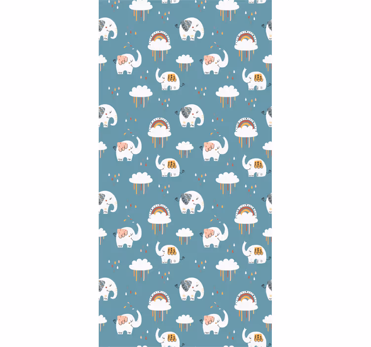Elephant in the rain animal wallpaper - TenStickers