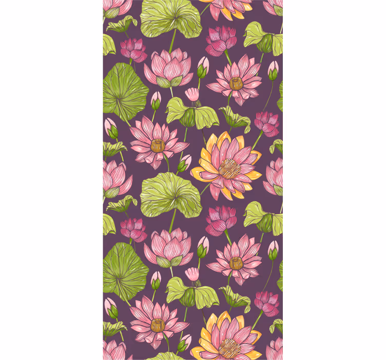 Botanical Bloom Pattern flowers wallpaper - TenStickers