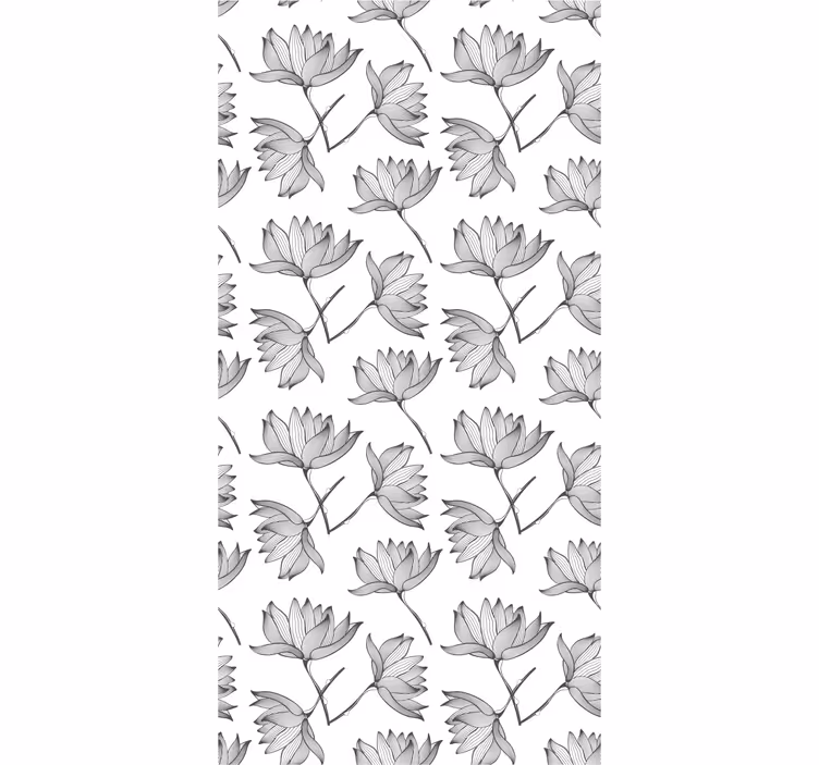 Botanical Sketches flowers wallpaper - TenStickers