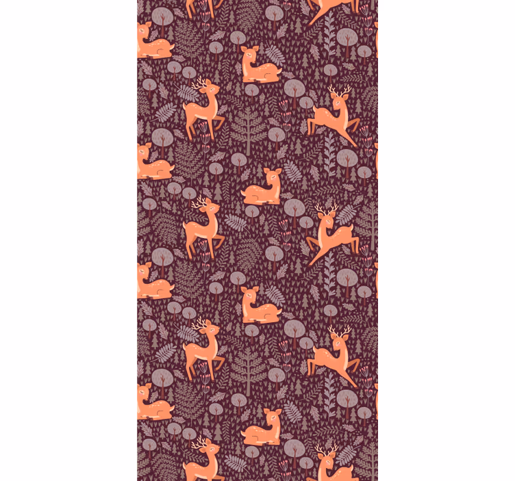 Fawn Forest Pattern animals wallpaper - TenStickers