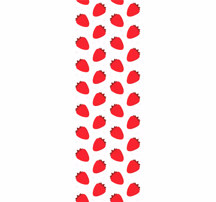 Red strawberry on white Kitchen Wallpaper - TenStickers