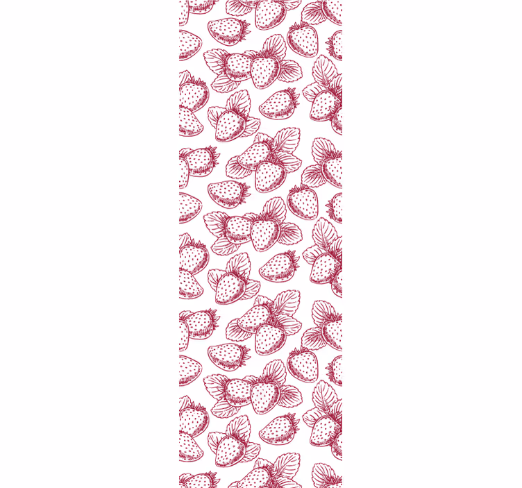 Strawberry Sketches kitchen wallpaper - TenStickers