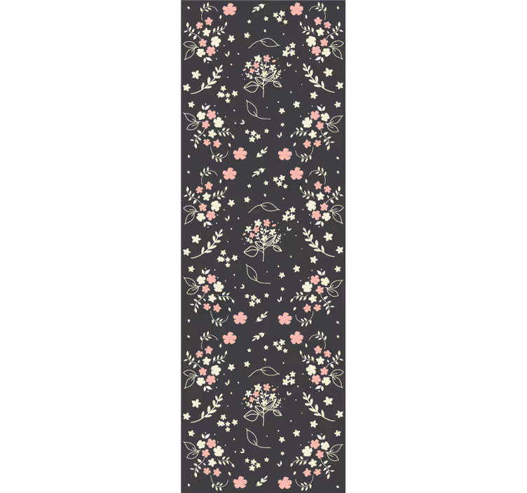 Gray background with little flower wallpaper - TenStickers