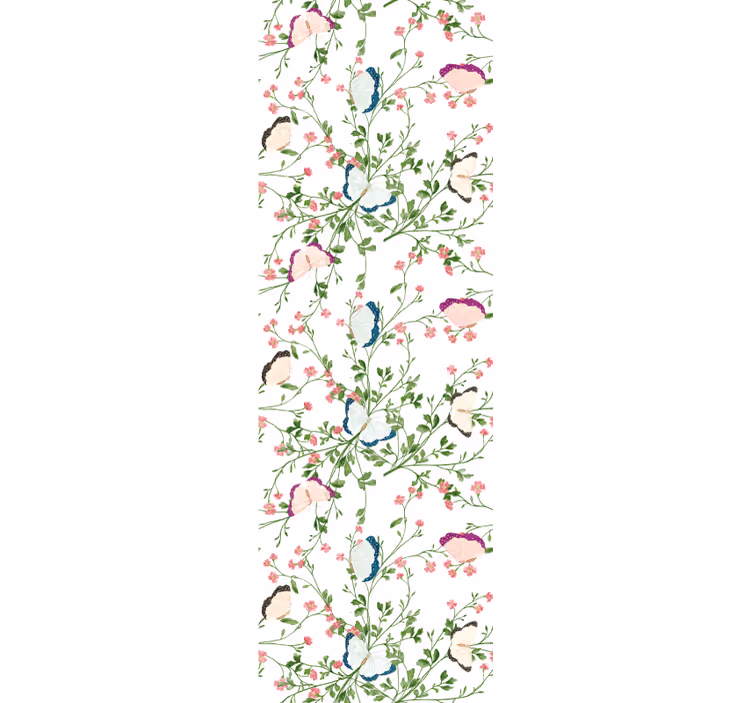 Botanical Butterfly floral wallpaper - TenStickers