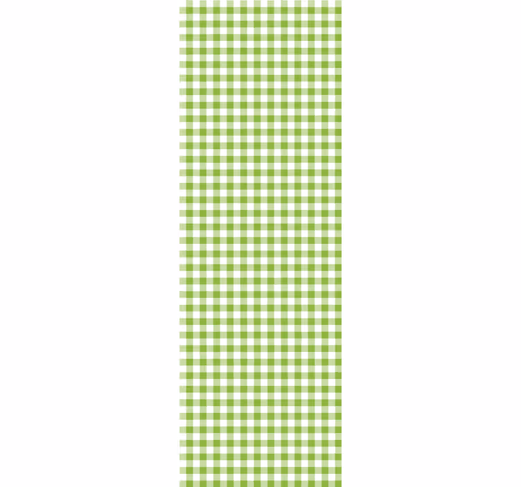 Green checked plaid design kitchen wallpaper - TenStickers