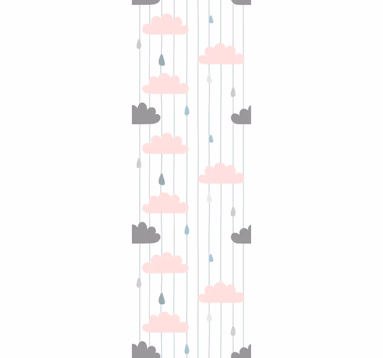 Cloudy Raindrops nursery room wallpaper - TenStickers