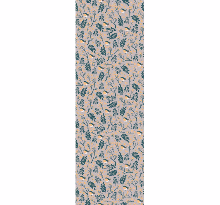 Birds Foliage Pattern nature wallpaper - TenStickers