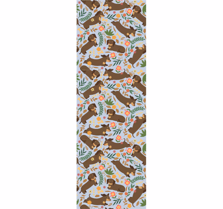Elephant Floral Pattern cute dog wallpaper - TenStickers
