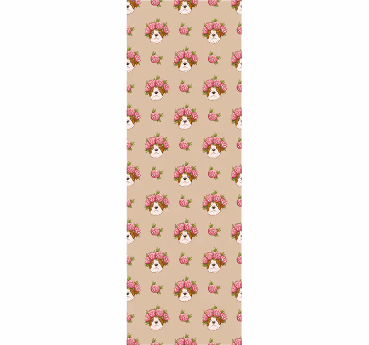 Floral Canine Motif cute dog wallpaper - TenStickers