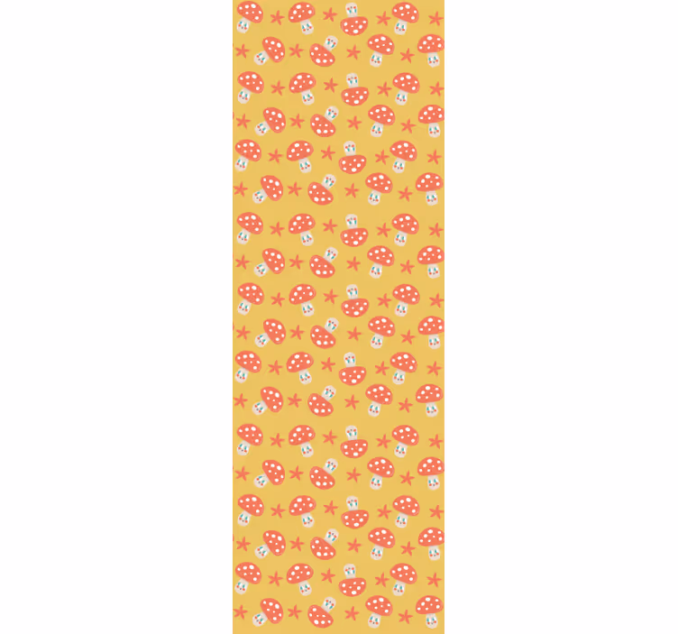 Playful Mushroom Pattern ornamental wallpaper - TenStickers