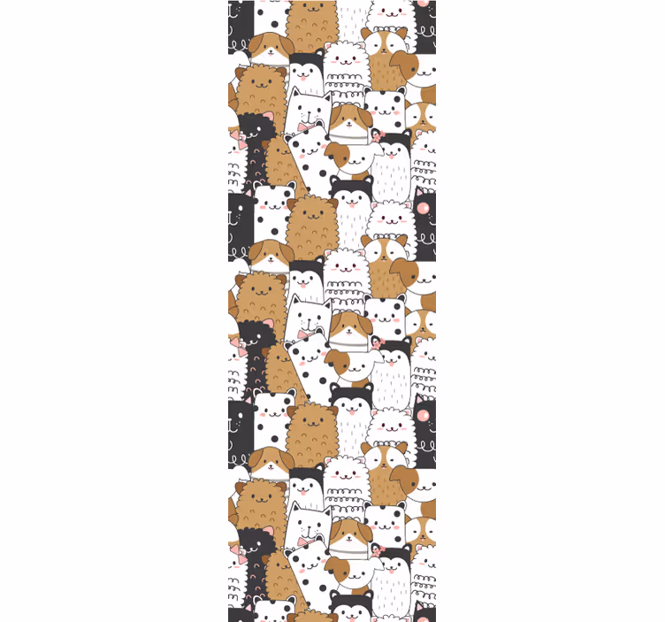 Playful Cat Motif cats wallpaper - TenStickers