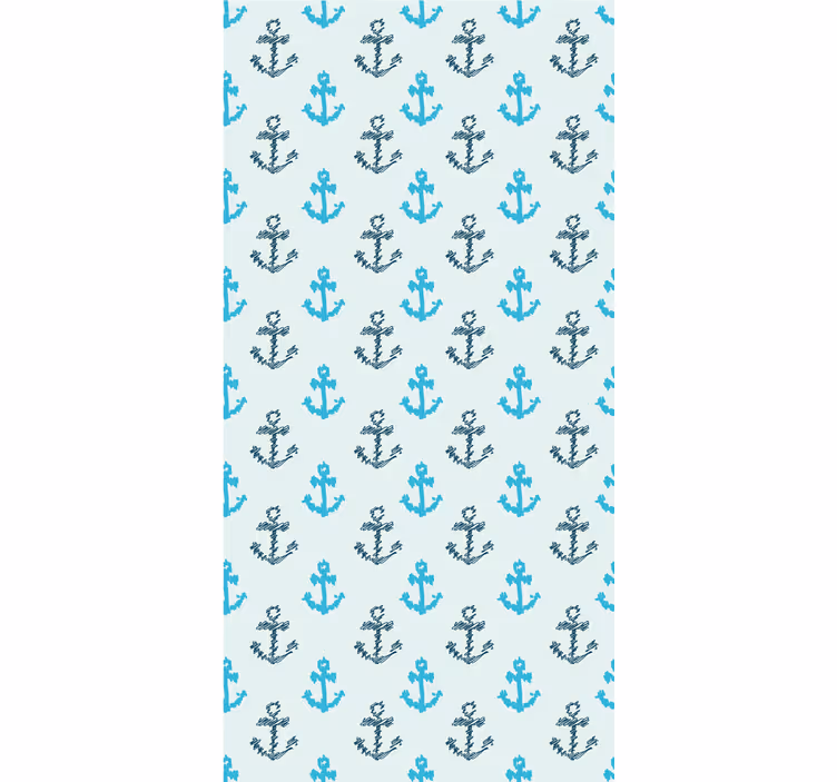 Nautical Anchor Pattern bathroom wallpaper - TenStickers