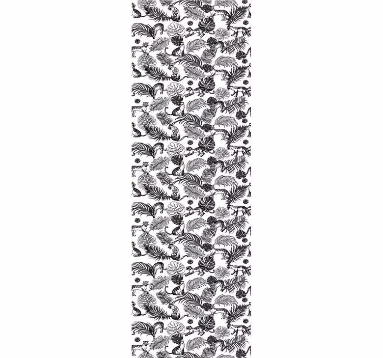 Black and White Pattern jungle themed wallpaper - TenStickers
