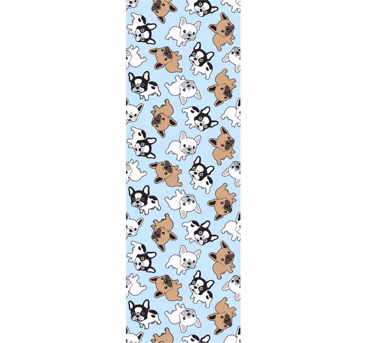 French bulldog pattern Bedroom Wallpaper - TenStickers