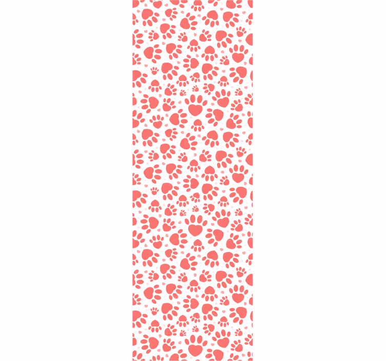 Paw Print Hearts cute dog wallpaper - TenStickers