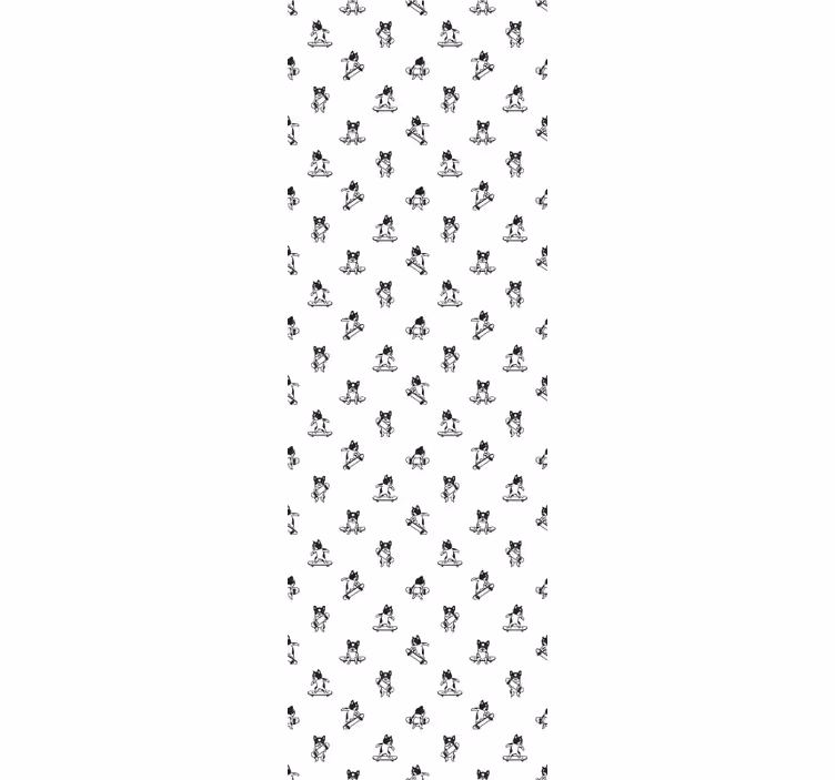 Cute dog on skateboard Bedroom Wallpaper - TenStickers