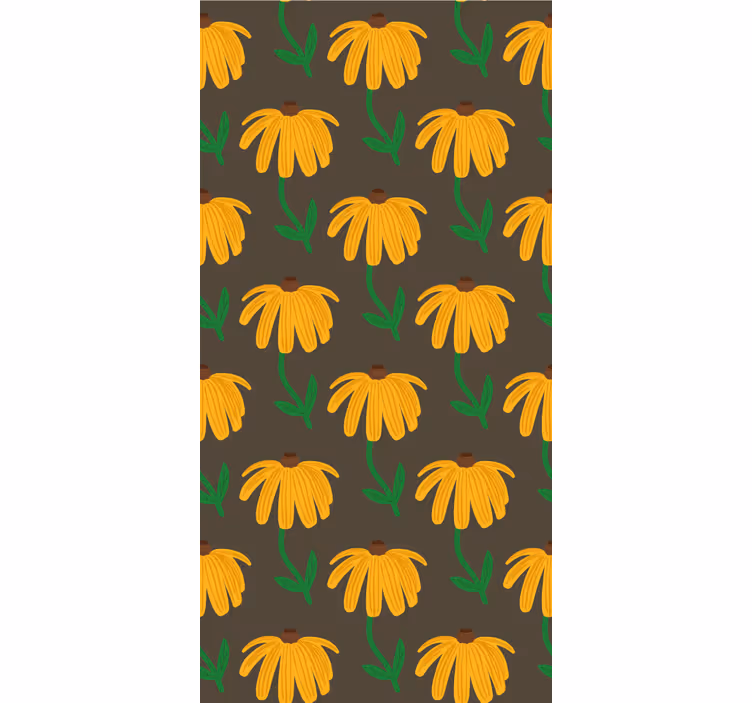 Floral Emblem Pattern flowers wallpaper - TenStickers