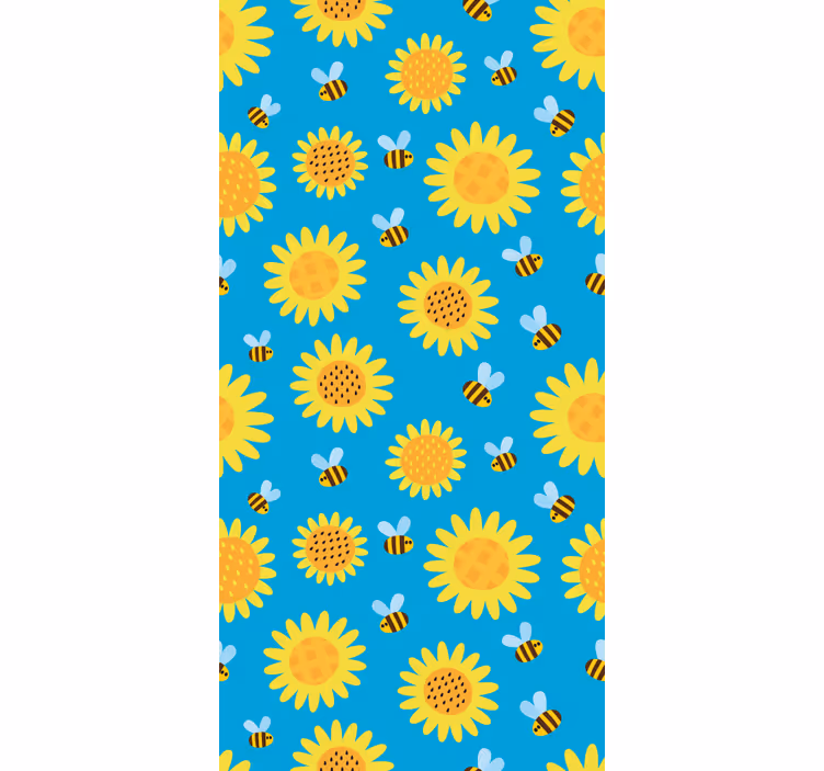 Sunny Floral Pattern flowers wallpaper - TenStickers