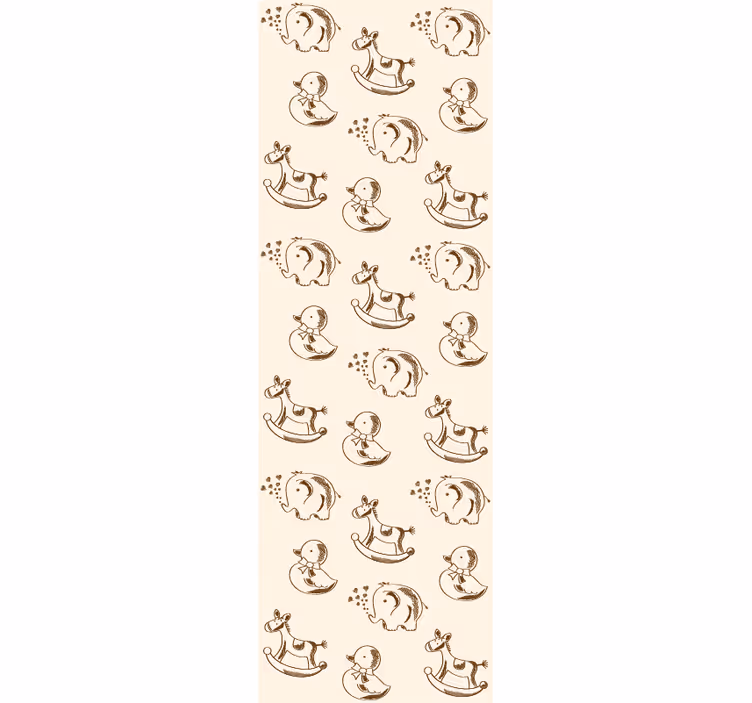 Cute design elephant, duck and horse Wallpaper - TenStickers